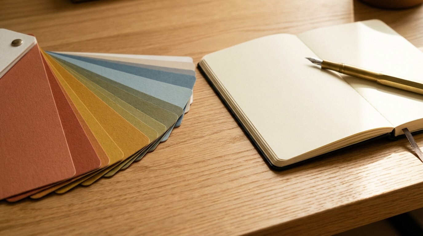 Design materialen op een creatief bureau