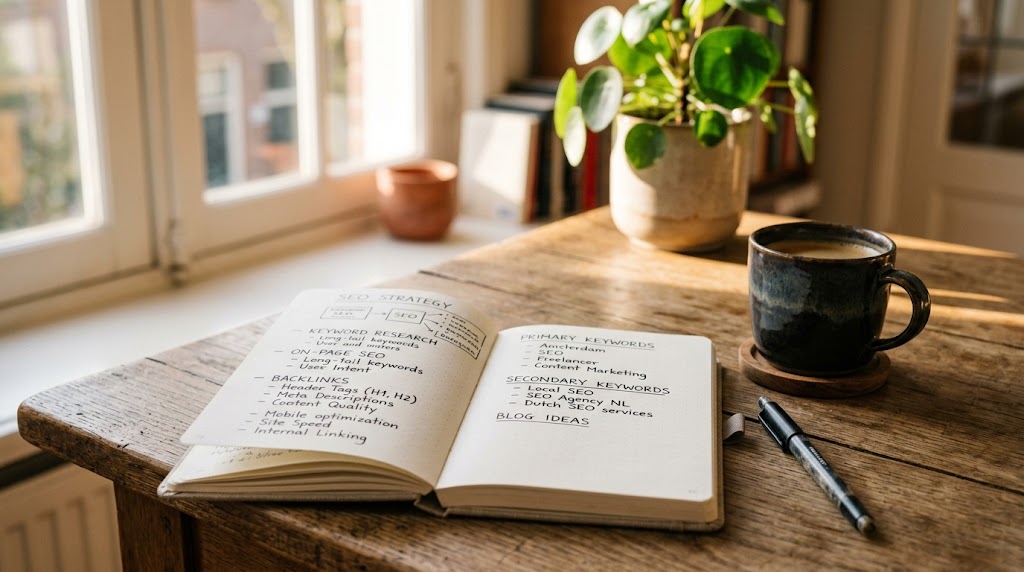 Zoekwoordenonderzoek en Google Bedrijfsprofiel op een bureau