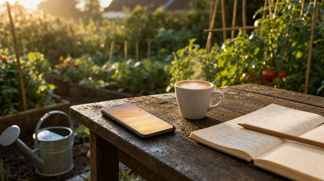 Klantkaart met openstaande taak naast een espresso op een Nederlandse keukentafel