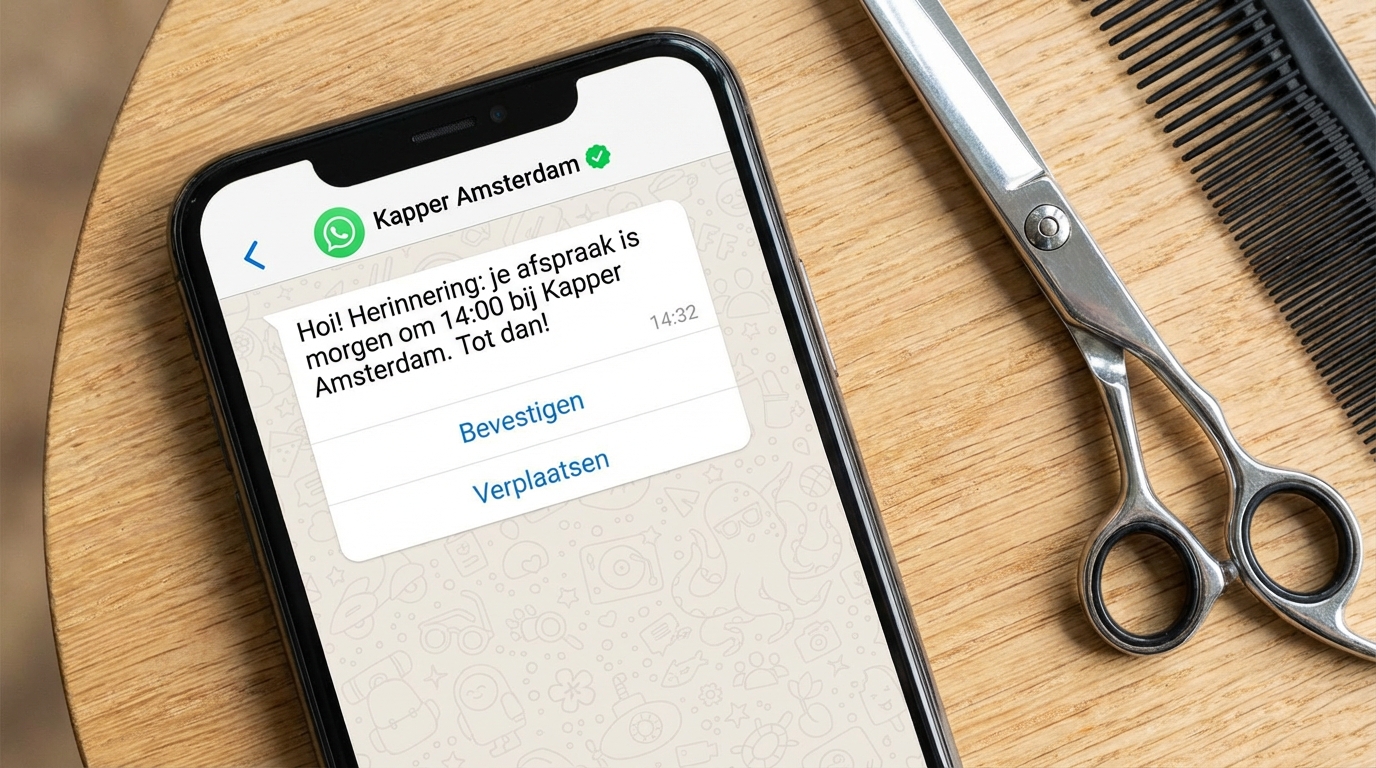 Afspraakherinnering via WhatsApp
