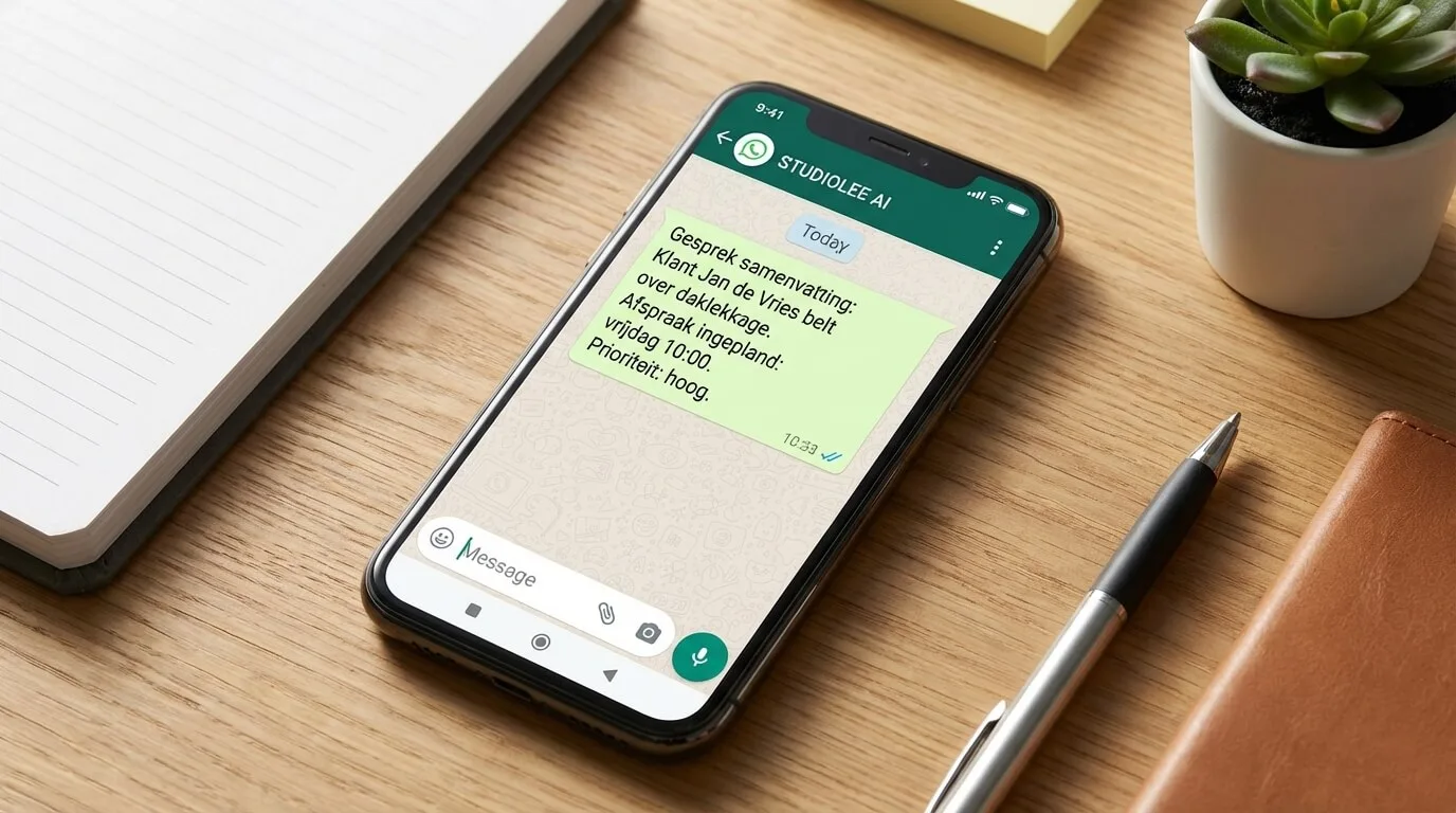 Voice AI stuurt WhatsApp samenvatting na elk gesprek