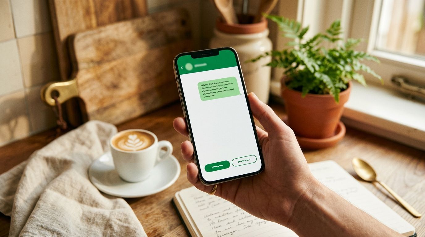 WhatsApp afspraakherinnering met bevestigingsknop op een smartphone