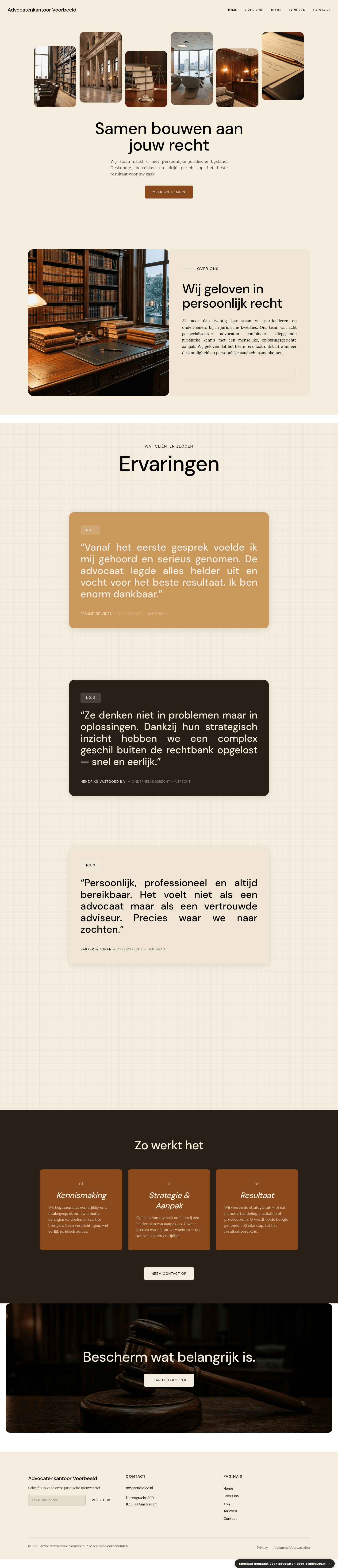 Advocaat website demo &mdash; Warm en persoonlijk met aardetinten