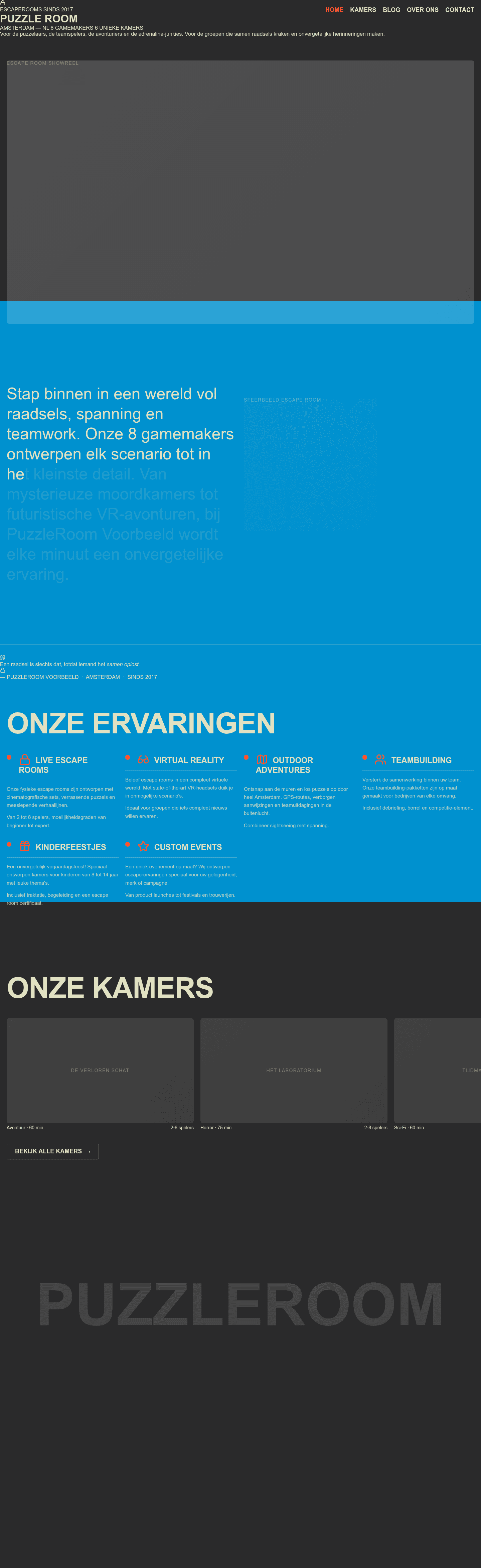 Escaperoom website demo &mdash; Donker & Cinematic
