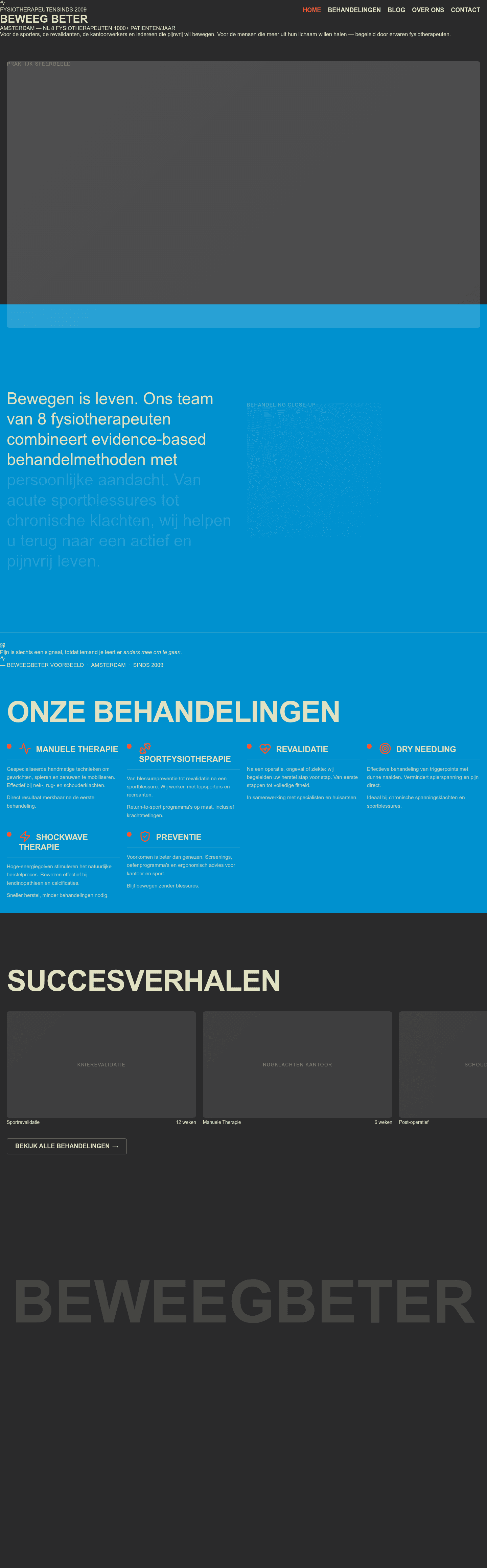 Fysiotherapeut website demo &mdash; Klassiek & Klinisch