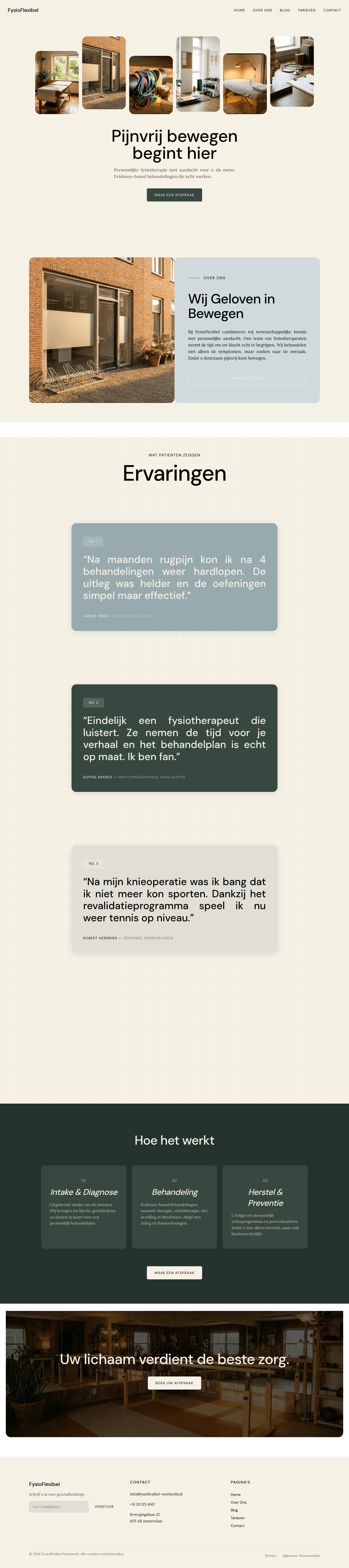 Fysiotherapeut website demo &mdash; Persoonlijk & Vertrouwd