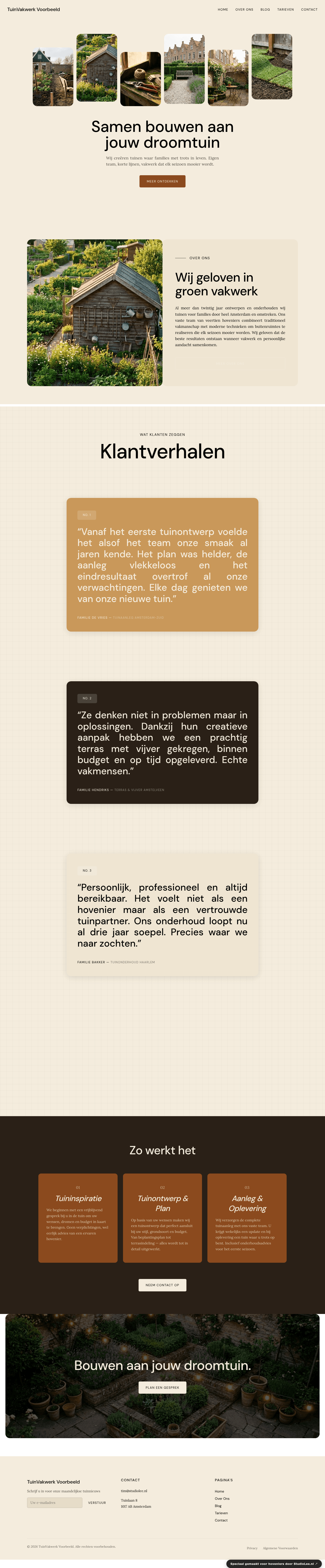Hovenier website demo &mdash; Buurt & Familietuin