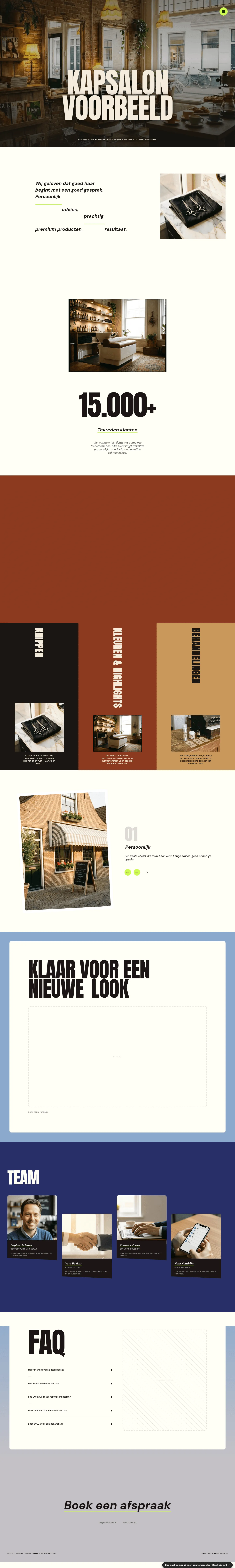 Kapsalon website — Bold magazine stijl