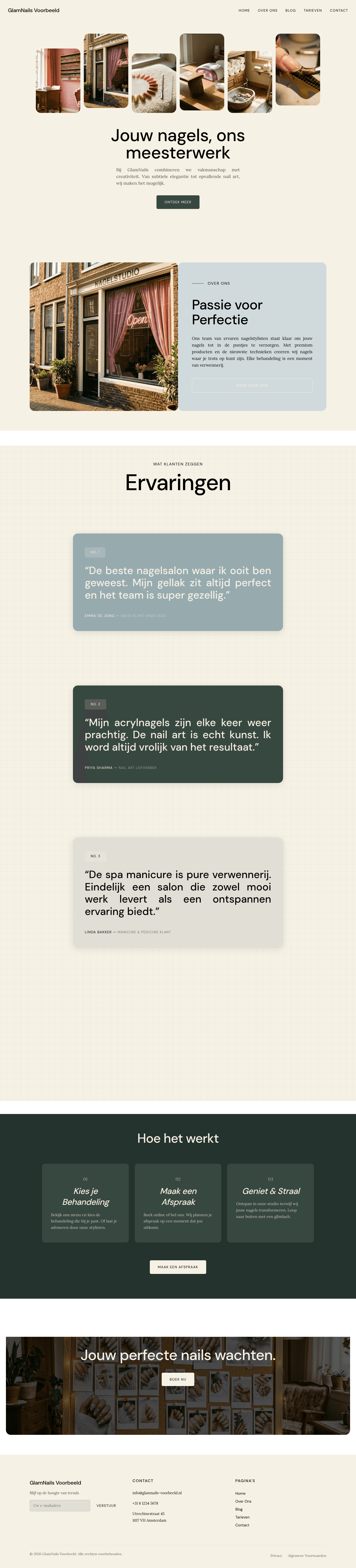 Nagelstudio website demo &mdash; Pastel & Vrouwelijk