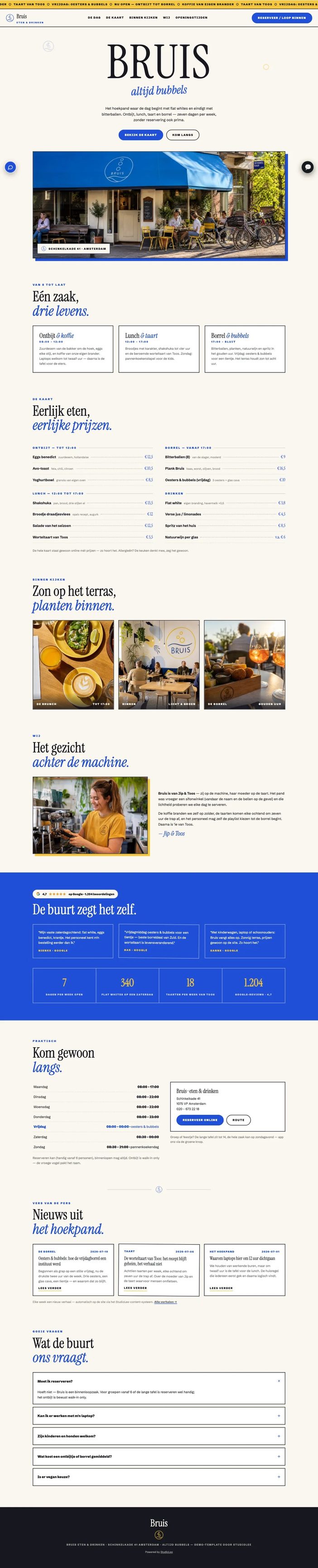 Restaurant website demo &mdash; Bold & speels