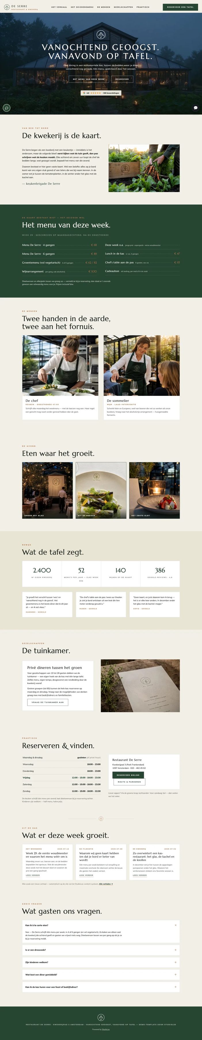 Restaurant website demo &mdash; Botanisch