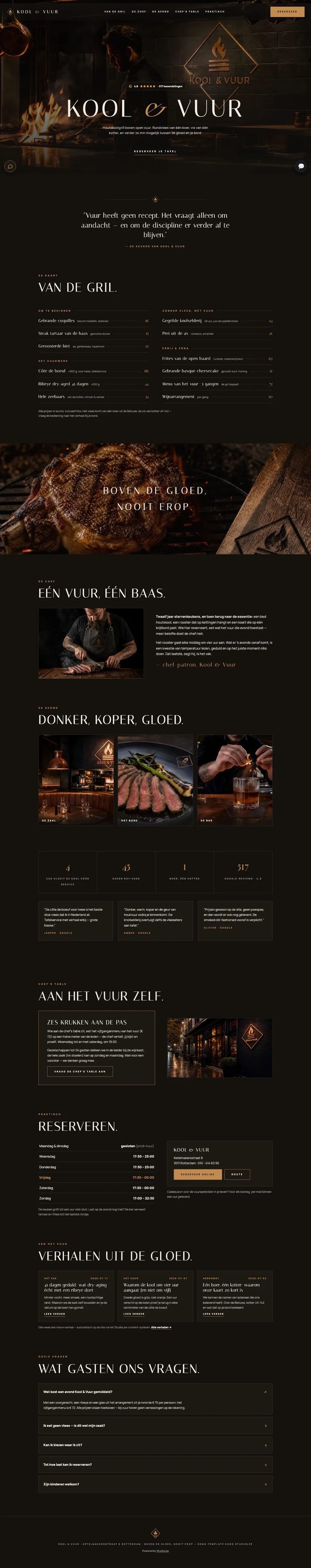 Restaurant website demo &mdash; Cinematisch donker