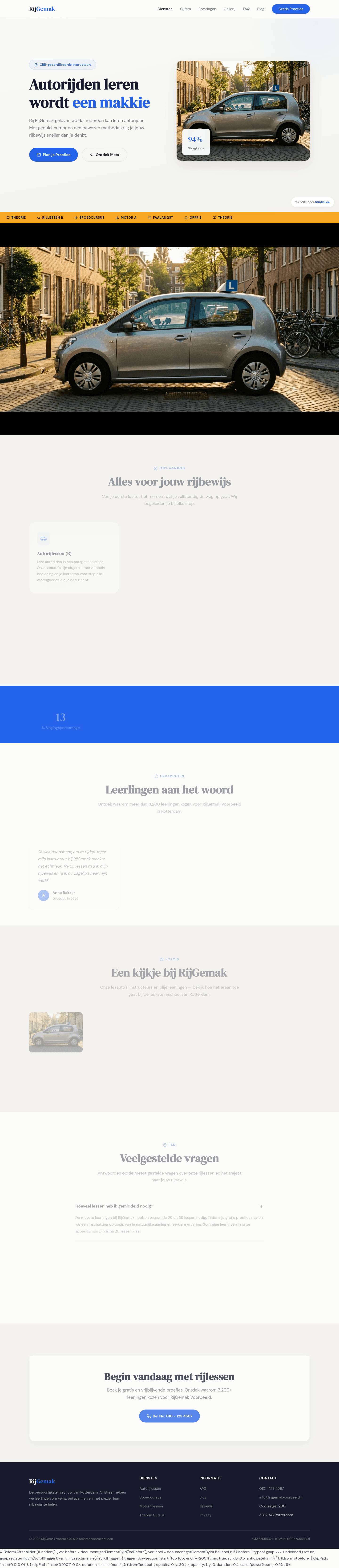 Rijschool website demo &mdash; Slagers Showcase