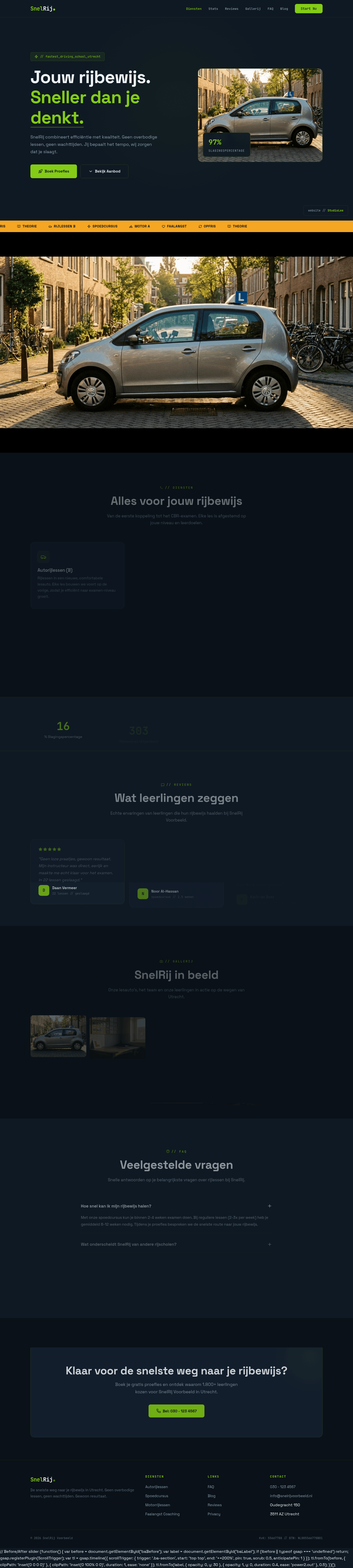 Rijschool website demo &mdash; Volledig Maatwerk
