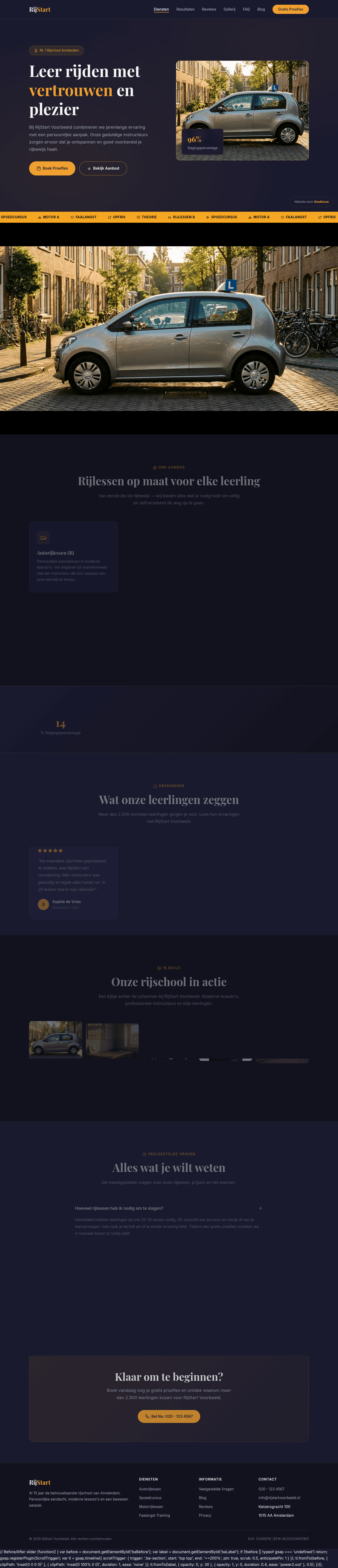 Rijschool website demo &mdash; Bold & Hip