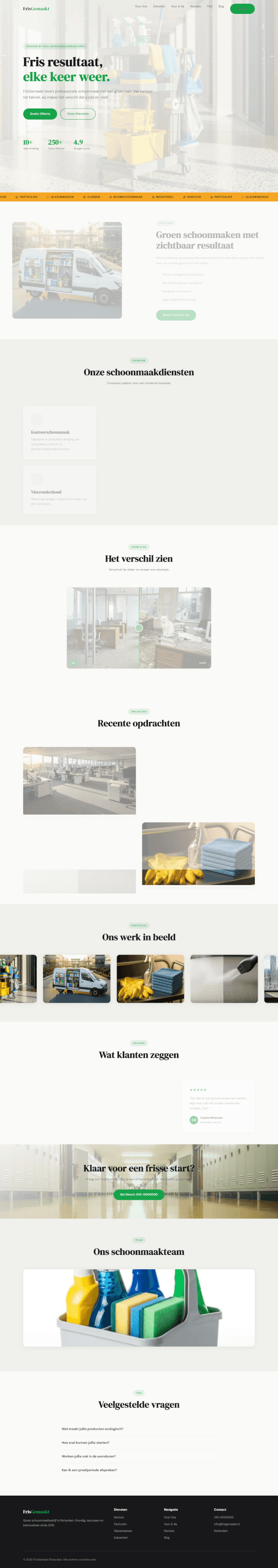 Schoonmaakbedrijf website demo &mdash; Voor/Na Showcase