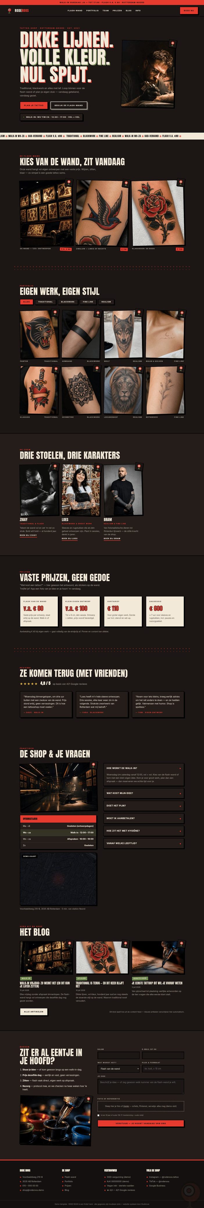 Tattooshop website demo &mdash; Bold & Walk-in