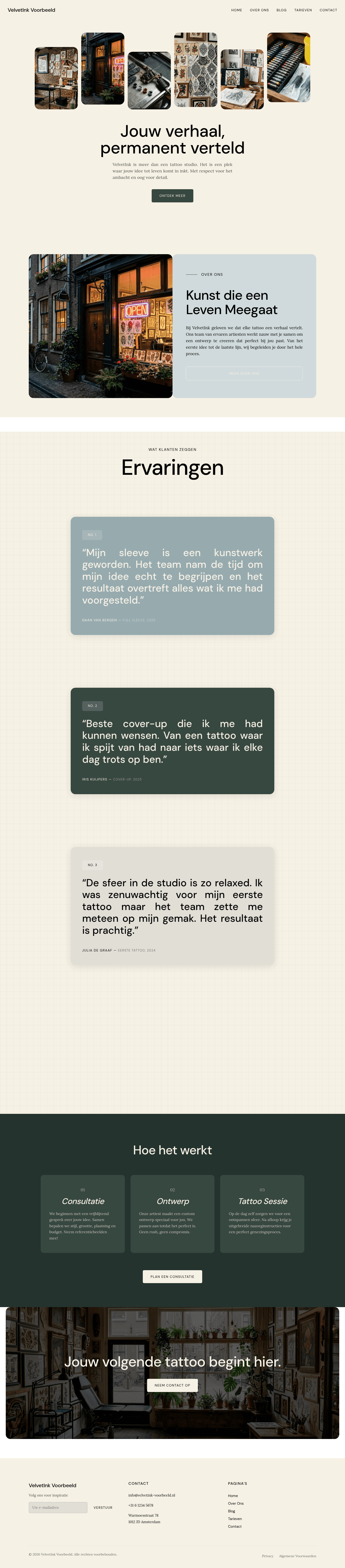 Tattooshop website demo &mdash; Warm & Persoonlijk