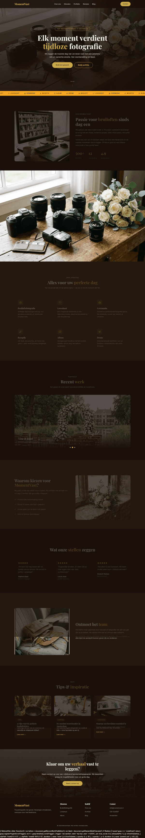 Trouwfotograaf website demo &mdash; Bold & Cinematic