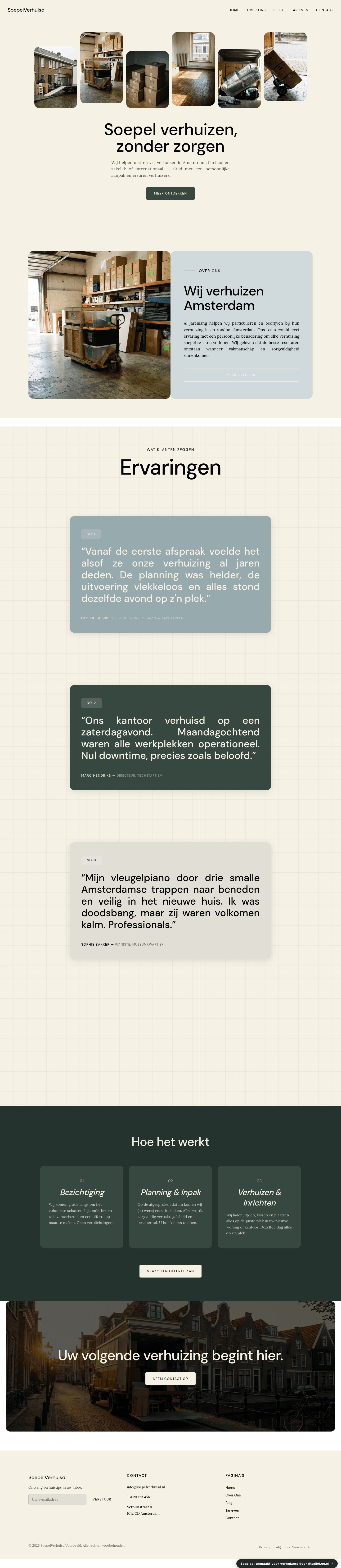 Verhuizer website demo &mdash; Warm & Lokaal